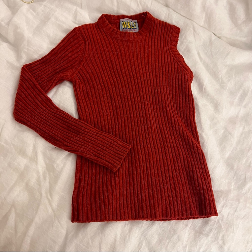 Vintage Walter Van Beirendonck Wild and Lethal Trash Red One Arm Sweater
